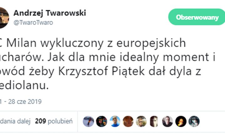 Ciekawa opinia Twarowskiego nt. Piątka... :D